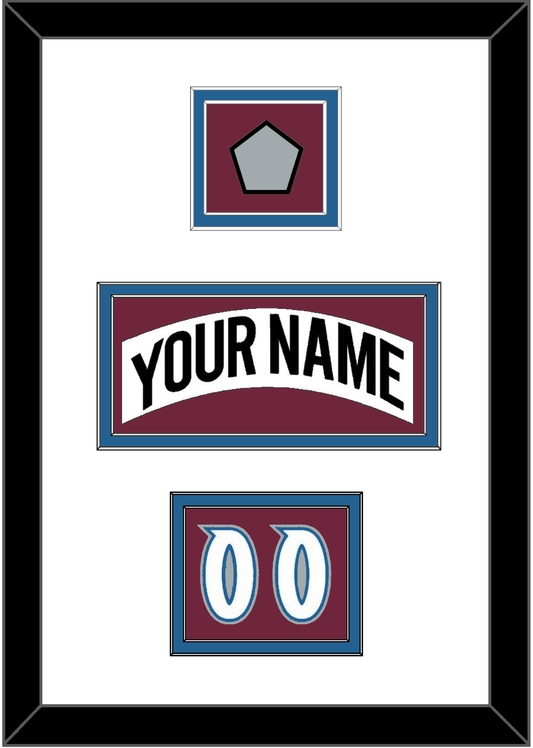 Colorado Nameplate, Number (Shoulder) & Stanley Cup Champions Patch - Home White (1999-2001) - Signature Tier 1