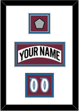 Colorado Nameplate, Number (Shoulder) & Stanley Cup Finals Patch - Home White (1999-2001) - Double Mat 3
