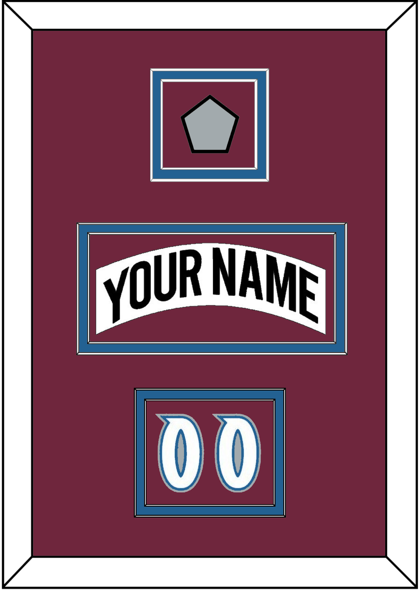 Colorado Nameplate, Number (Shoulder) & Stanley Cup Champions Patch - Home White (1999-2001) - Signature Tier 2