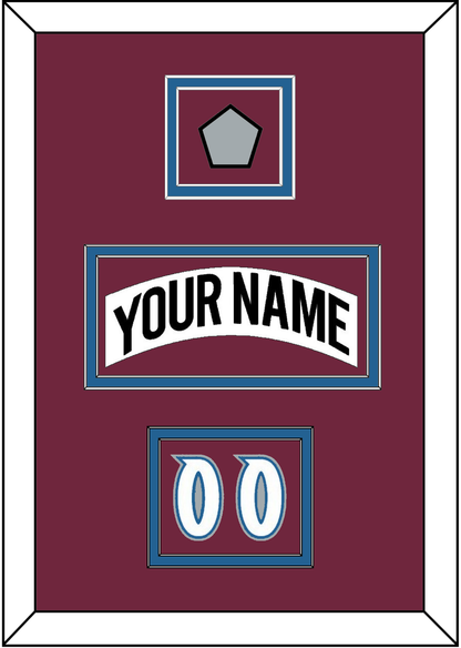 Colorado Nameplate, Number (Shoulder) & Stanley Cup Finals Patch - Home White (1999-2001) - Signature Tier 4