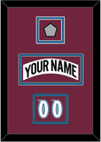 Colorado Nameplate, Number (Shoulder) & Stanley Cup Finals Patch - Home White (1999-2001) - Double Mat 4