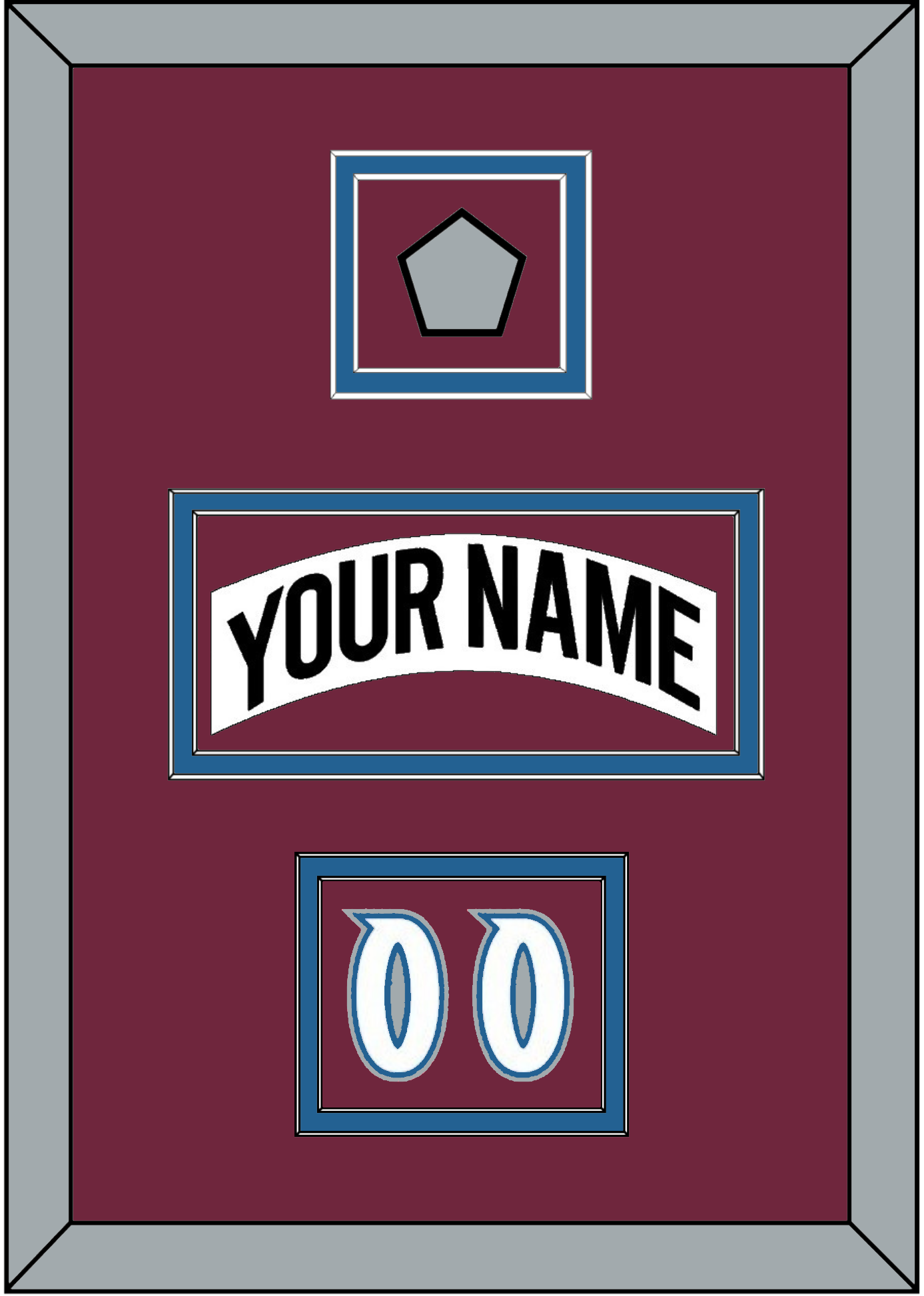 Colorado Nameplate, Number (Shoulder) & Stanley Cup Finals Patch - Home White (1999-2001) - Signature Tier 4
