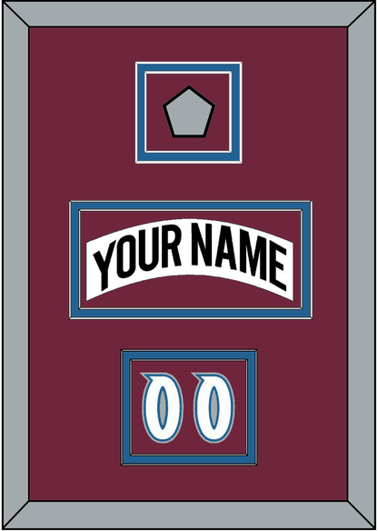 Colorado Nameplate, Number (Shoulder) & Stanley Cup Finals Patch - Home White (1999-2001) - Signature Tier 4