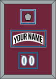 Colorado Nameplate, Number (Shoulder) & Stanley Cup Champions Patch - Home White (1999-2001) - Double Mat 2