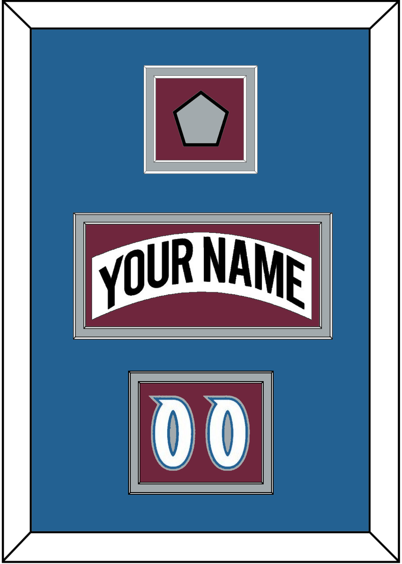 Colorado Nameplate, Number (Shoulder) & Stanley Cup Finals Patch - Home White (1999-2001) - Signature Tier 5