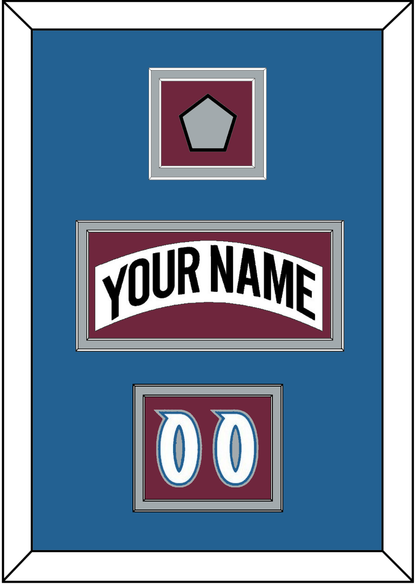 Colorado Nameplate, Number (Shoulder) & Stanley Cup Finals Patch - Home White (1999-2001) - Signature Tier 5