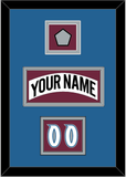 Colorado Nameplate, Number (Shoulder) & Stanley Cup Champions Patch - Home White (1999-2001) - Double Mat 3