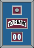 Colorado Nameplate, Number (Shoulder) & Stanley Cup Finals Patch - Home White (1999-2001) - Double Mat 5
