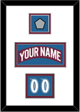 Colorado Nameplate, Number (Shoulder) & Stanley Cup Champions Patch - Road Burgundy (1999-2001) - Double Mat 1