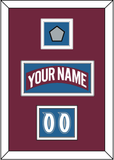 Colorado Nameplate, Number (Shoulder) & Stanley Cup Finals Patch - Road Burgundy (1999-2001) - Double Mat 4