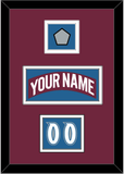 Colorado Nameplate, Number (Shoulder) & Stanley Cup Finals Patch - Road Burgundy (1999-2001) - Double Mat 4