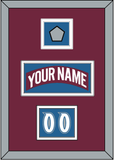 Colorado Nameplate, Number (Shoulder) & Stanley Cup Finals Patch - Road Burgundy (1999-2001) - Double Mat 4