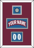 Colorado Nameplate, Number (Shoulder) & Stanley Cup Finals Patch - Road Burgundy (1999-2001) - Double Mat 5