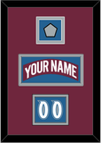 Colorado Nameplate, Number (Shoulder) & Stanley Cup Finals Patch - Road Burgundy (1999-2001) - Double Mat 5
