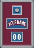 Colorado Nameplate, Number (Shoulder) & Stanley Cup Finals Patch - Road Burgundy (1999-2001) - Double Mat 5