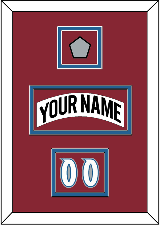 Colorado Nameplate, Number (Shoulder) & Stanley Cup Finals Patch - Home White (1995-1996) - Signature Tier 4