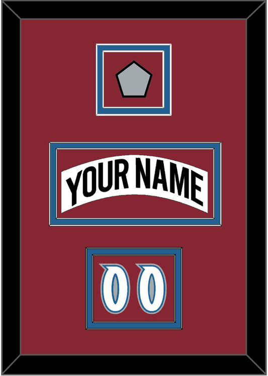 Colorado Nameplate, Number (Shoulder) & Stanley Cup Finals Patch - Home White (1995-1996) - Signature Tier 4