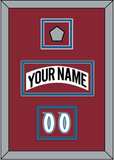 Colorado Nameplate, Number (Shoulder) & Stanley Cup Finals Patch - Home White (1995-1996) - Double Mat 4