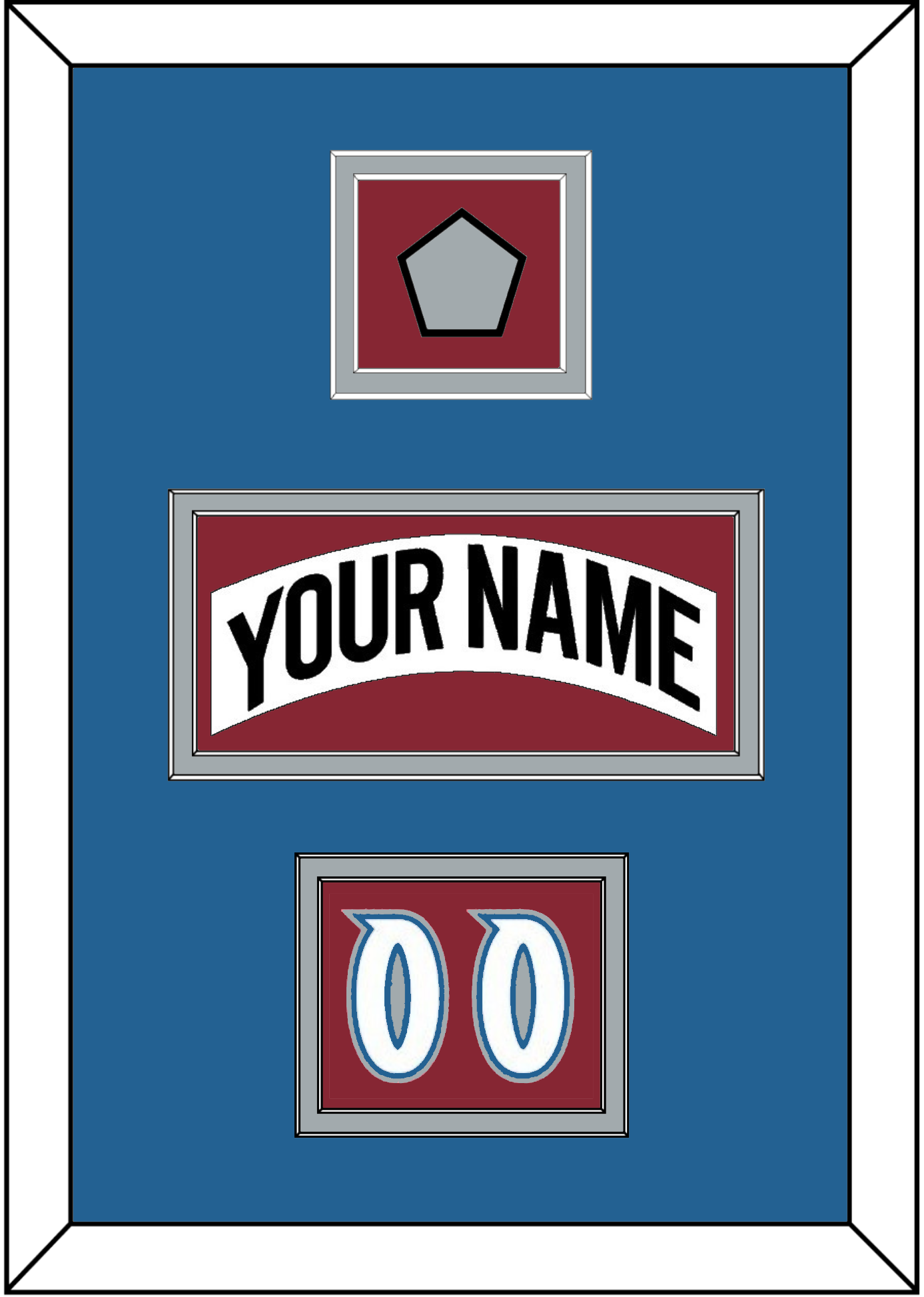 Colorado Nameplate, Number (Shoulder) & Stanley Cup Finals Patch - Home White (1995-1996) - Signature Tier 5