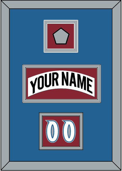 Colorado Nameplate, Number (Shoulder) & Stanley Cup Finals Patch - Home White (1995-1996) - Signature Tier 5
