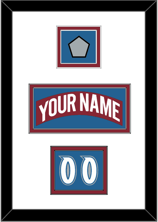 Colorado Nameplate, Number (Shoulder) & Stanley Cup Finals Patch - Road Burgundy (1995-1996) - Signature Tier 3