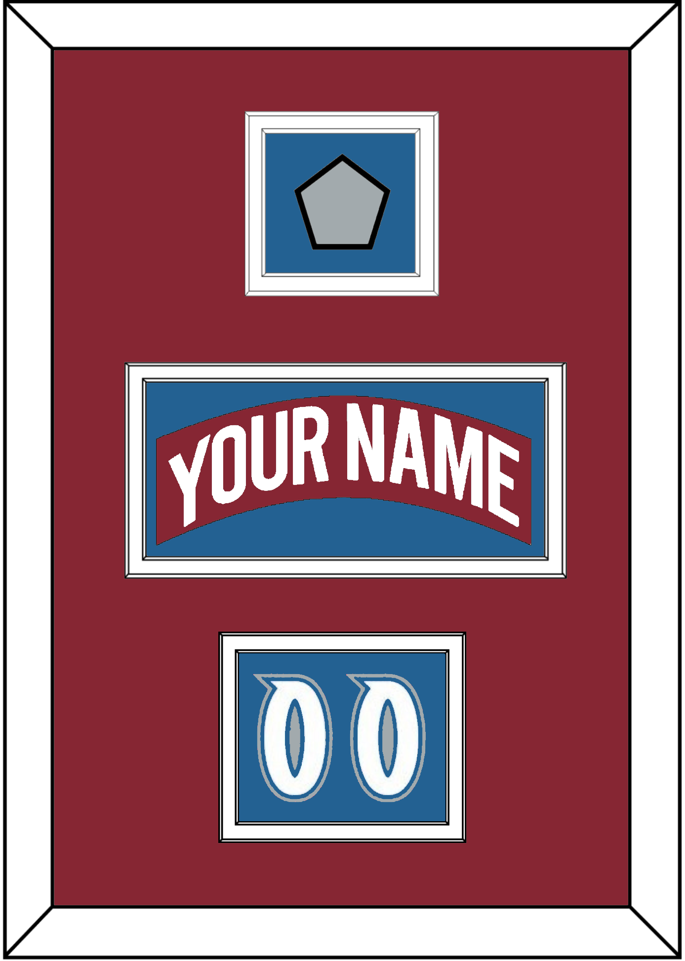 Colorado Nameplate, Number (Shoulder) & Stanley Cup Finals Patch - Road Burgundy (1995-1996) - Signature Tier 4