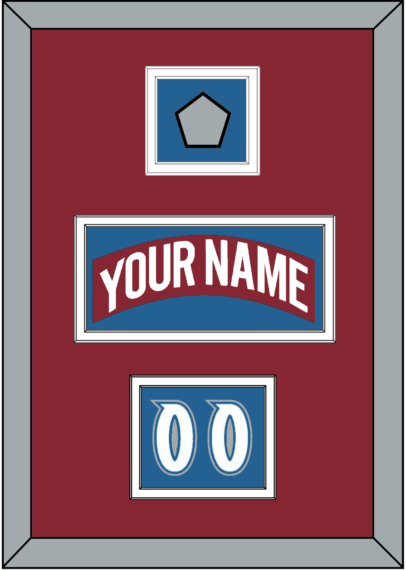 Colorado Nameplate, Number (Shoulder) & Stanley Cup Finals Patch - Road Burgundy (1995-1996) - Signature Tier 4