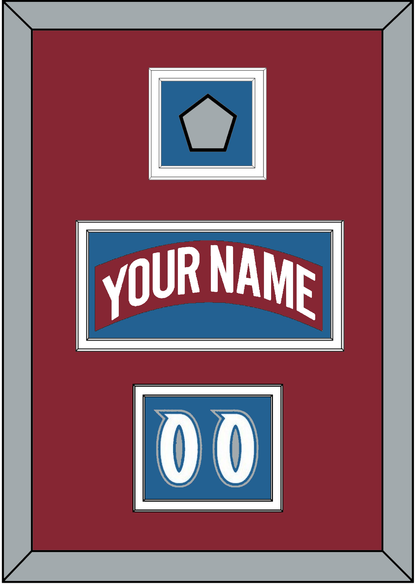 Colorado Nameplate, Number (Shoulder) & Stanley Cup Finals Patch - Road Burgundy (1995-1996) - Signature Tier 4