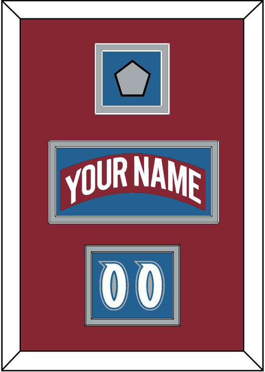 Colorado Nameplate, Number (Shoulder) & Stanley Cup Finals Patch - Road Burgundy (1995-1996) - Signature Tier 5
