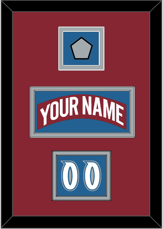 Colorado Nameplate, Number (Shoulder) & Stanley Cup Finals Patch - Road Burgundy (1995-1996) - Signature Tier 5