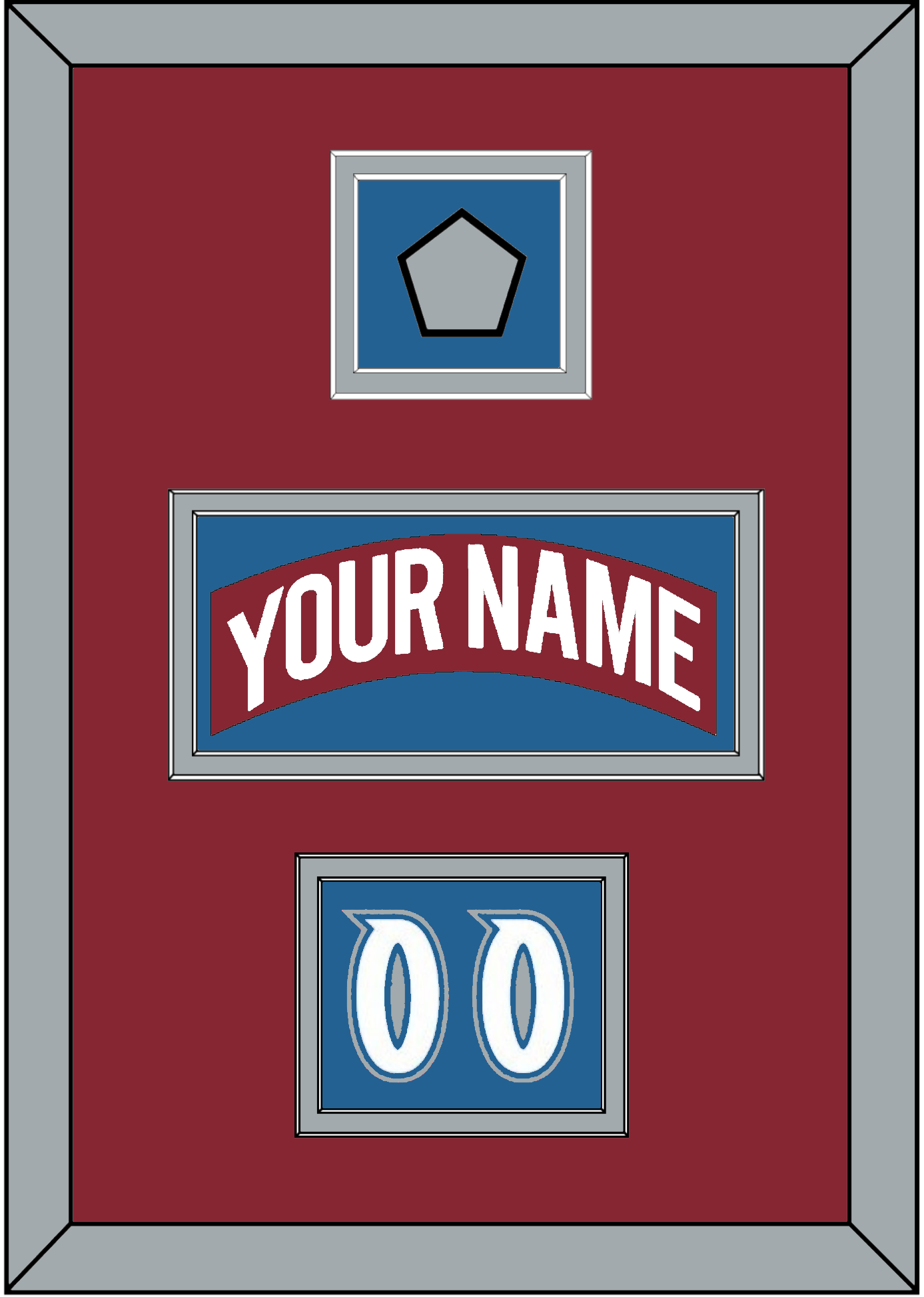 Colorado Nameplate, Number (Shoulder) & Stanley Cup Finals Patch - Road Burgundy (1995-1996) - Signature Tier 5