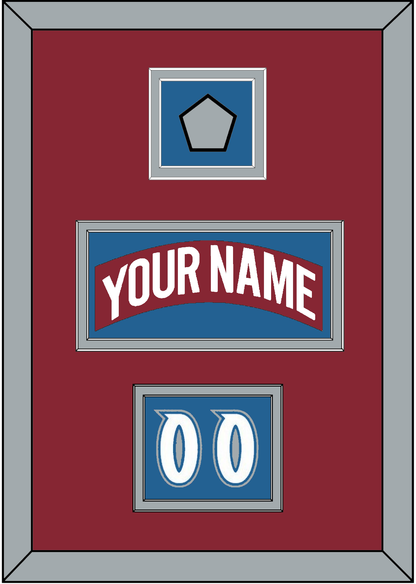 Colorado Nameplate, Number (Shoulder) & Stanley Cup Finals Patch - Road Burgundy (1995-1996) - Signature Tier 5