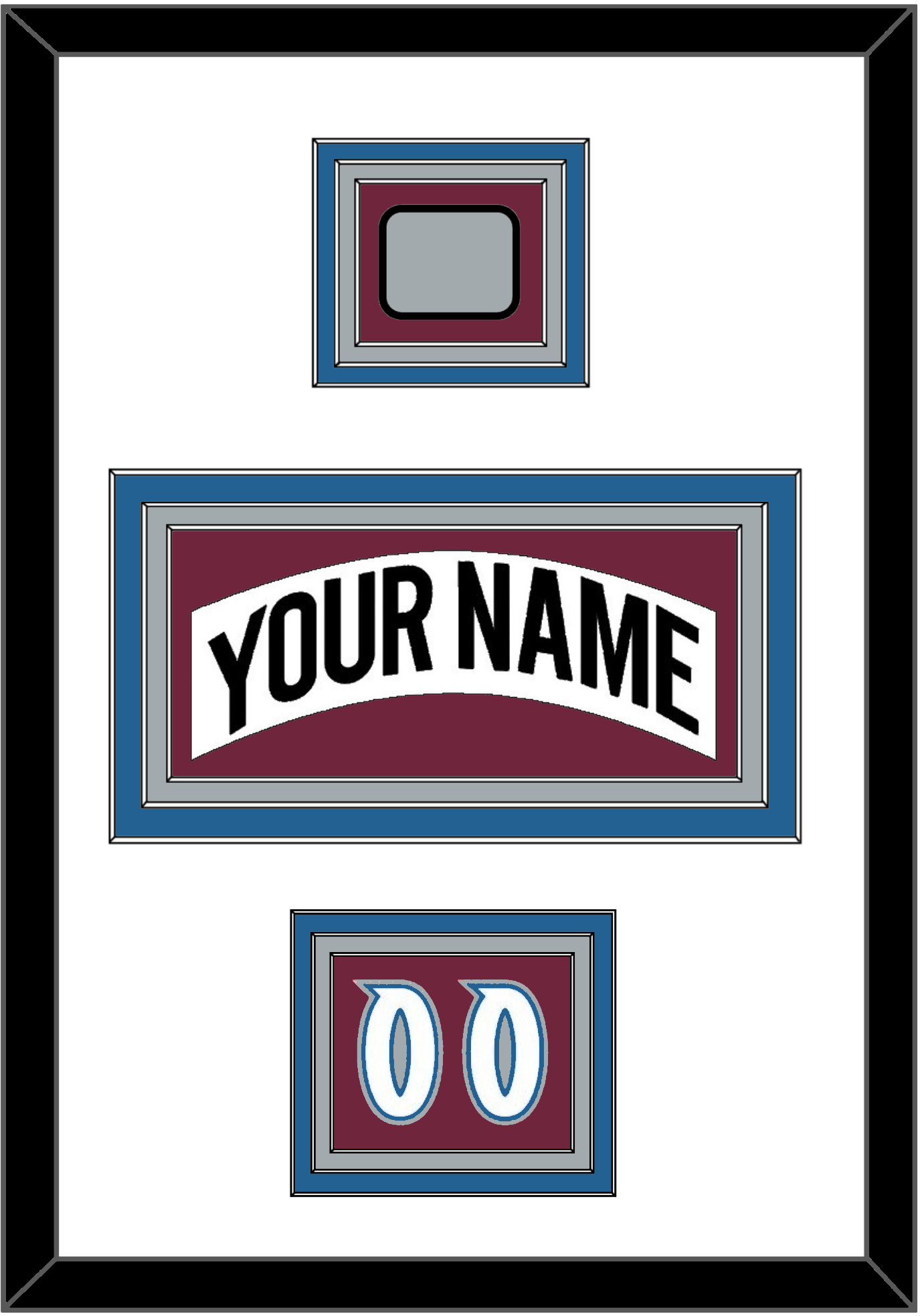 Colorado Nameplate, Number (Shoulder) & Stanley Cup Finals Patch - Home White (1999-2001) - Premier Tier 4