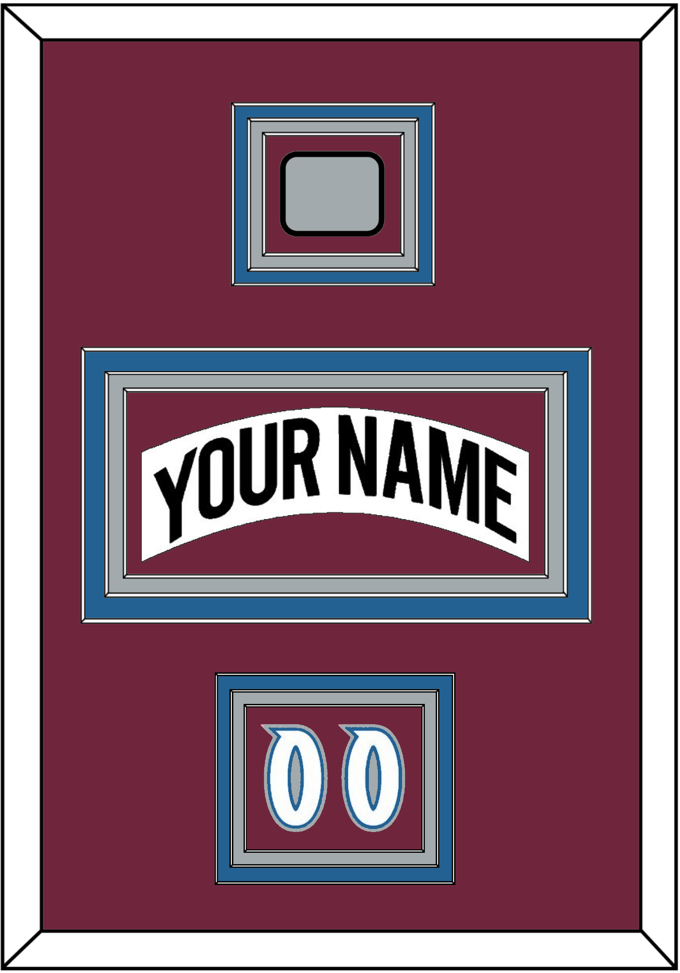 Colorado Nameplate, Number (Shoulder) & Stanley Cup Champions Patch - Home White (1999-2001) - Premier Tier 2