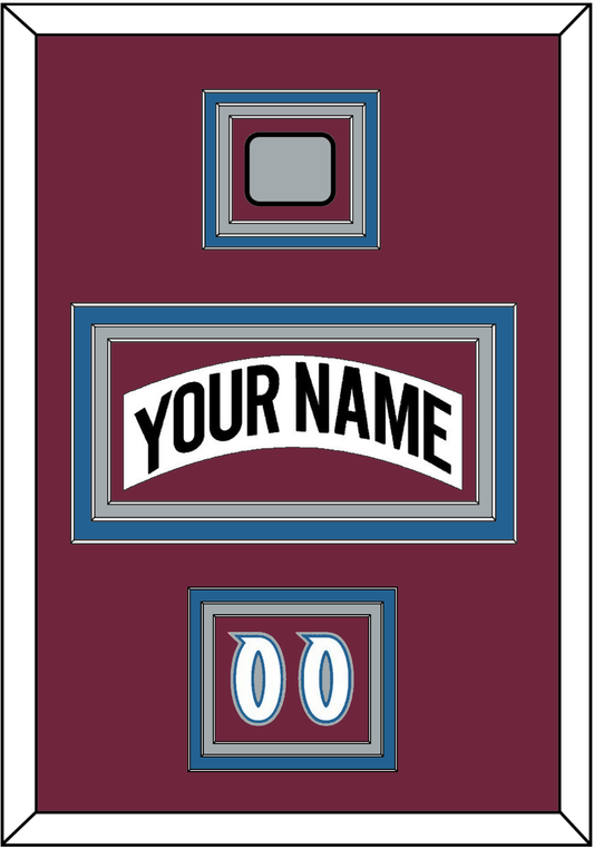 Colorado Nameplate, Number (Shoulder) & Stanley Cup Finals Patch - Home White (1999-2001) - Premier Tier 5