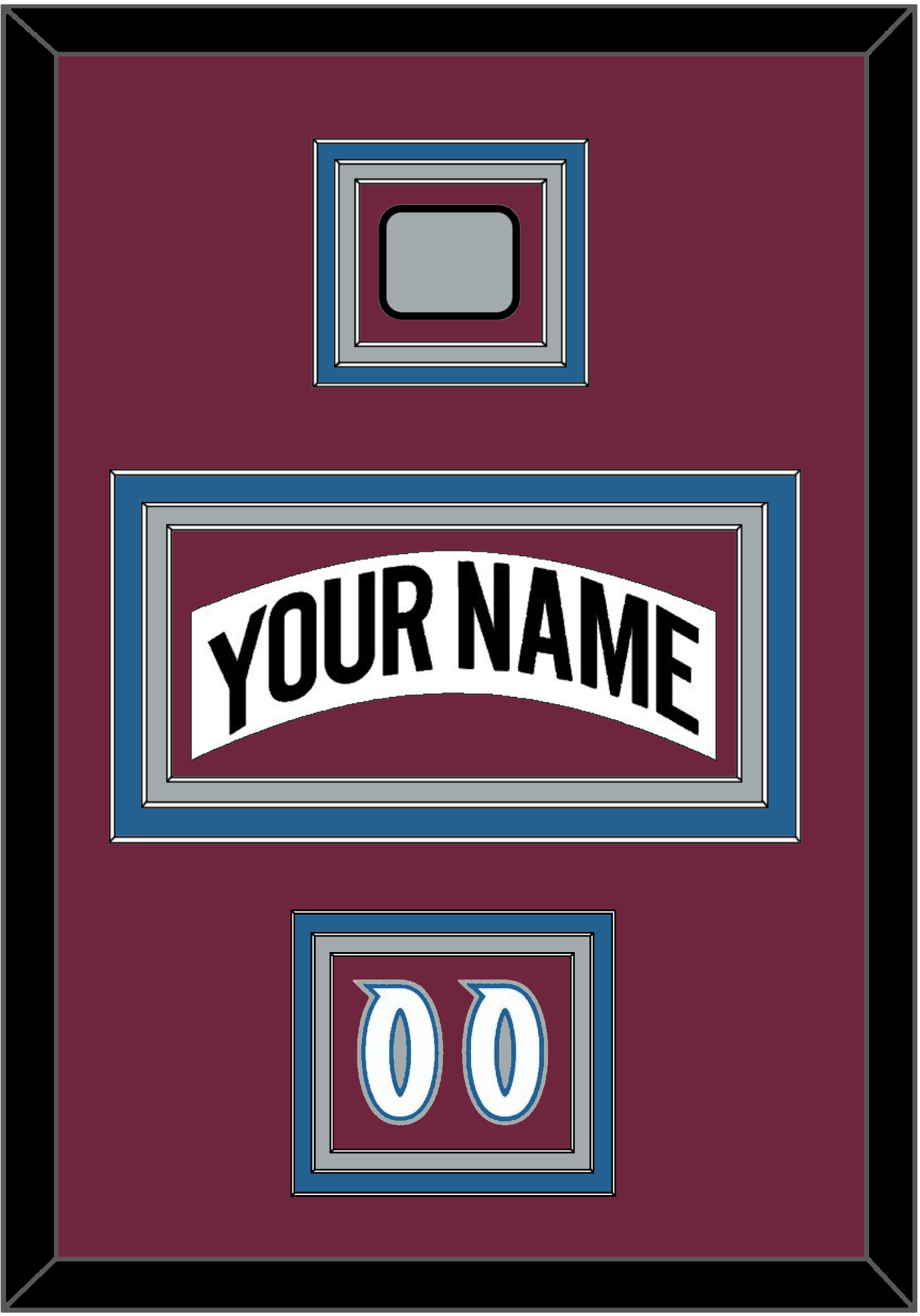 Colorado Nameplate, Number (Shoulder) & Stanley Cup Finals Patch - Home White (1999-2001) - Premier Tier 5