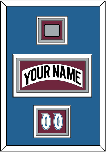 Colorado Nameplate, Number (Shoulder) & Stanley Cup Finals Patch - Home White (1999-2001) - Premier Tier 6
