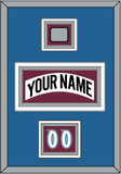 Colorado Nameplate, Number (Shoulder) & Stanley Cup Champions Patch - Home White (1999-2001) - Triple Mat 3