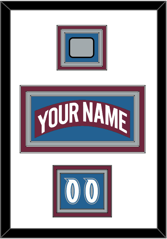 Colorado Nameplate, Number (Shoulder) & Stanley Cup Finals Patch - Road Burgundy (1999-2001) - Premier Tier 4