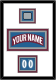 Colorado Nameplate, Number (Shoulder) & Stanley Cup Champions Patch - Road Burgundy (1999-2001) - Triple Mat 1
