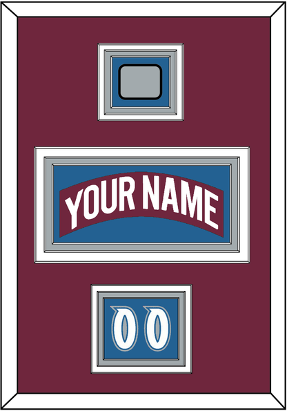 Colorado Nameplate, Number (Shoulder) & Stanley Cup Champions Patch - Road Burgundy (1999-2001) - Premier Tier 2