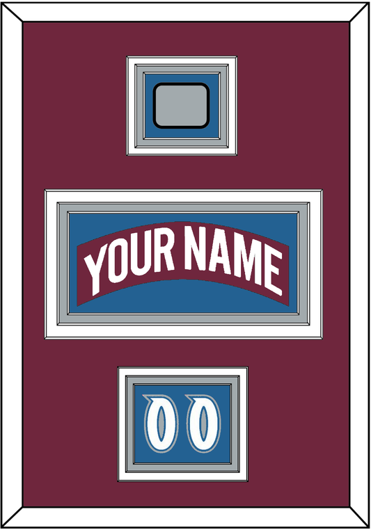 Colorado Nameplate, Number (Shoulder) & Stanley Cup Finals Patch - Road Burgundy (1999-2001) - Premier Tier 5
