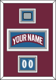 Colorado Nameplate, Number (Shoulder) & Stanley Cup Finals Patch - Road Burgundy (1999-2001) - Triple Mat 5