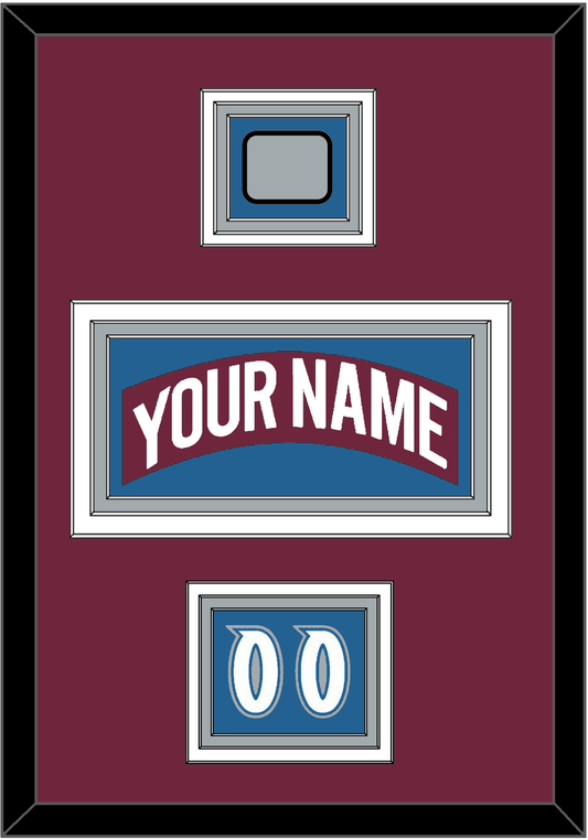 Colorado Nameplate, Number (Shoulder) & Stanley Cup Champions Patch - Road Burgundy (1999-2001) - Premier Tier 2