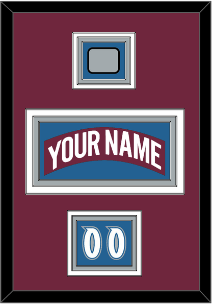 Colorado Nameplate, Number (Shoulder) & Stanley Cup Finals Patch - Road Burgundy (1999-2001) - Premier Tier 5