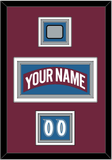 Colorado Nameplate, Number (Shoulder) & Stanley Cup Finals Patch - Road Burgundy (1999-2001) - Triple Mat 5