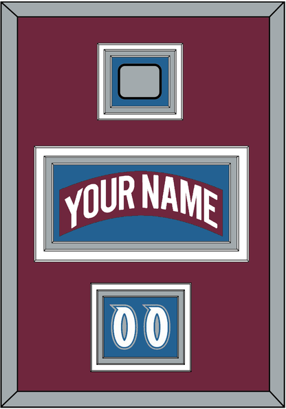 Colorado Nameplate, Number (Shoulder) & Stanley Cup Finals Patch - Road Burgundy (1999-2001) - Premier Tier 5