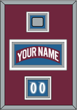 Colorado Nameplate, Number (Shoulder) & Stanley Cup Champions Patch - Road Burgundy (1999-2001) - Triple Mat 2