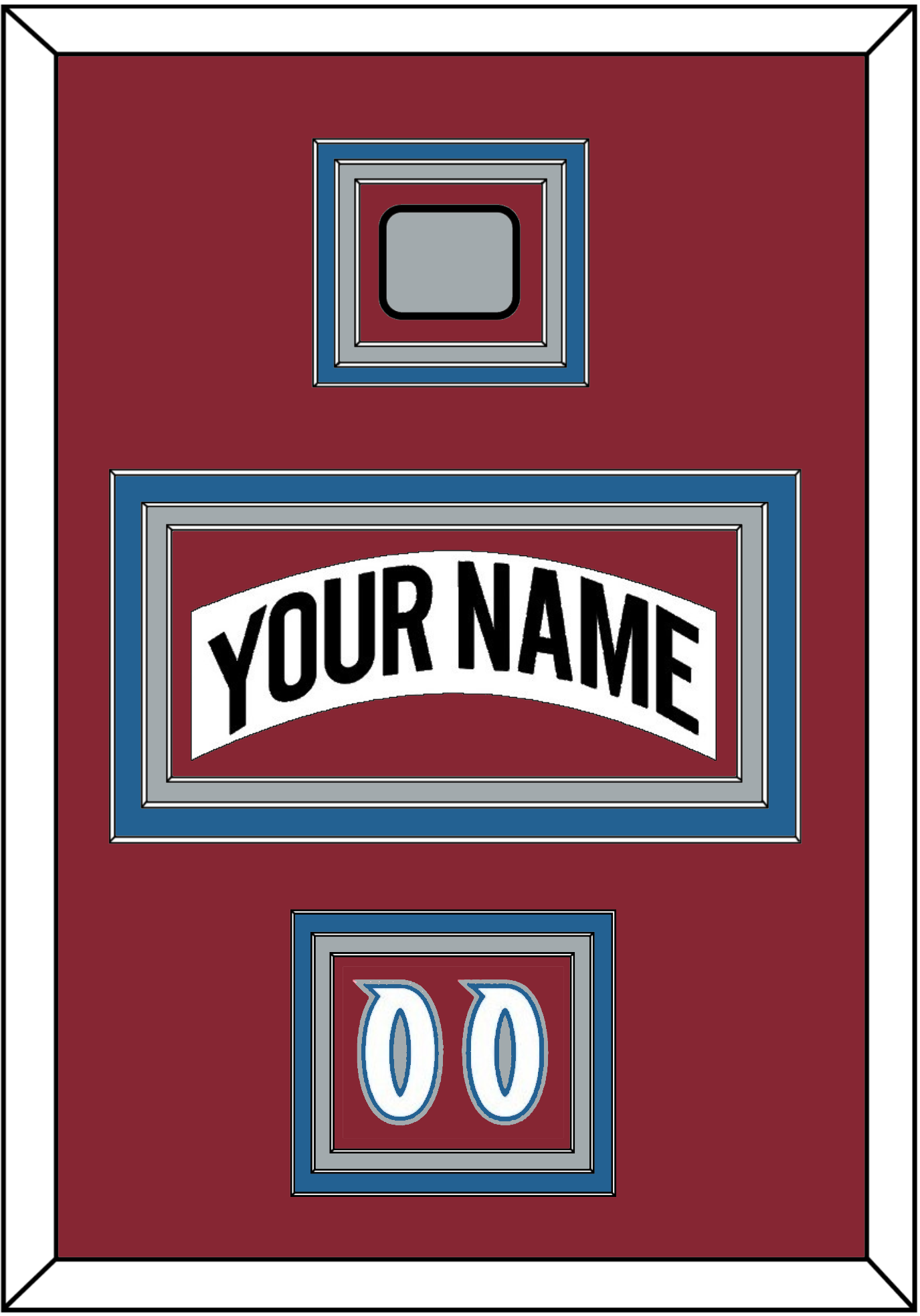 Colorado Nameplate, Number (Shoulder) & Stanley Cup Finals Patch - Home White (1995-1996) - Premier Tier 5