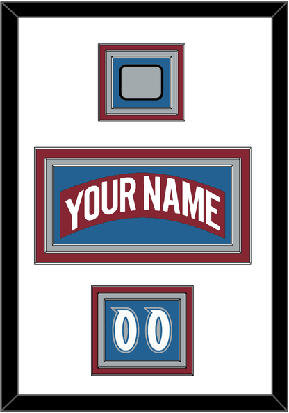 Colorado Nameplate, Number (Shoulder) & Stanley Cup Finals Patch - Road Burgundy (1995-1996) - Premier Tier 4